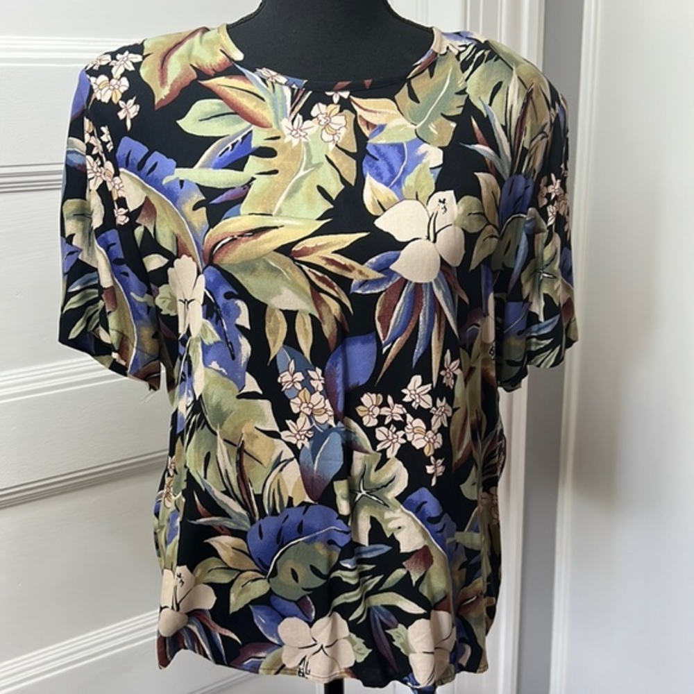 SAG HARBOR WOMENS  HAWAIIAN TEE‎ SIZE LARGE NEW WITHOUT TAGS